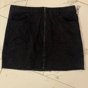 She + Sky Black Denim Mini Skirt XL